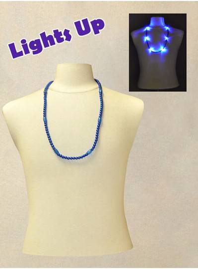 33" Blue Blinky Bead with 6  Flashing Lights