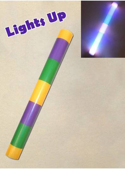 Purple, Green and Gold Light Up Foam Stick