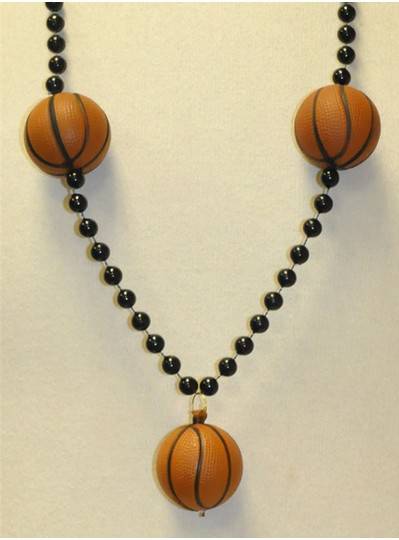 36" 10MM Black Beads with 3 40MM Foam Basketballs