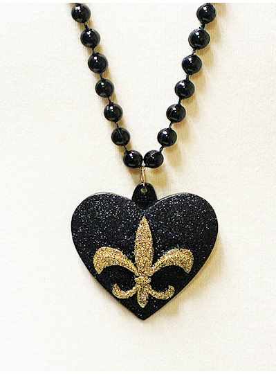 New Orleans Themes Gold Fleur De Lis Glitter Heart