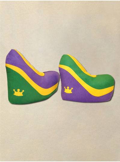 Plush Dolls & Toys - Purple, Green and Gold Plush Wedge Shoes