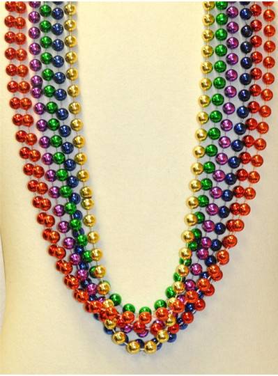 48" 12mm Round Metallic Rainbow Assorted