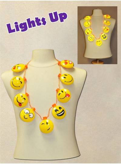 Nine Blinking Smiley Faces Necklace