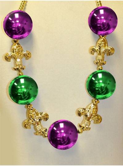 Gold Fleur De Lis with large PGG Beads