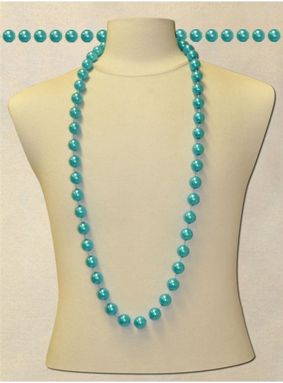 48" inch 18mm Blue Pearl Beads