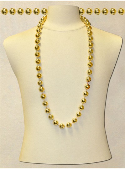 42" 18MM Metallic Round Gold Beads