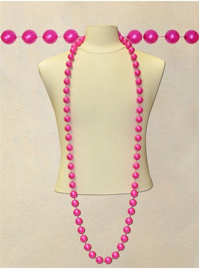 72" Inch 22mm Hot Pink Pearl Bead
