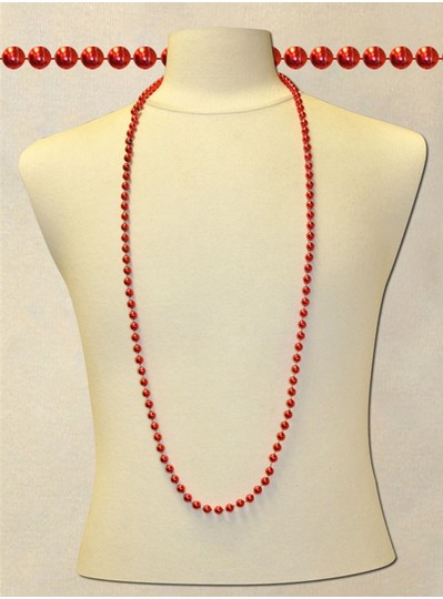 48" Inch 8mm Red Metallic Beads