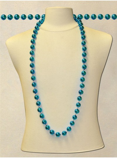 48" inch 18mm Turquoise Metallic Beads