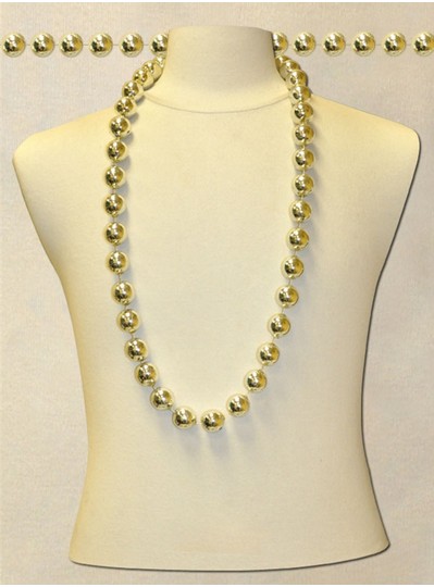42" inch 22mm Silver Metallic Beads