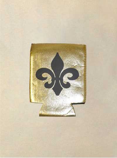 Fun Accessories - Fleur De Lis Black & Gold Koozies