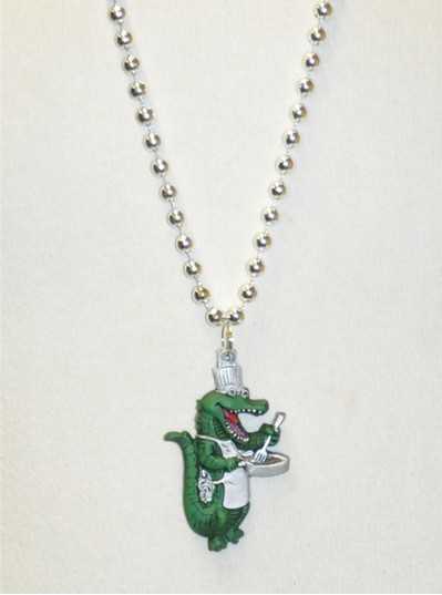 Creatures & Critters Cooking Alligator with Silver Metallic Bead