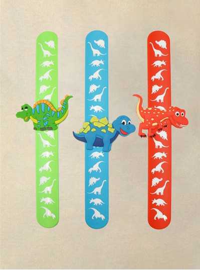 Fun Accessories - Assorted Dinosaur Slap Bracelets