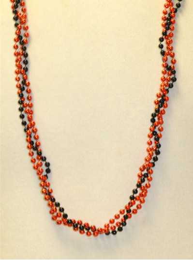 39" Twist Beads Black & Orange