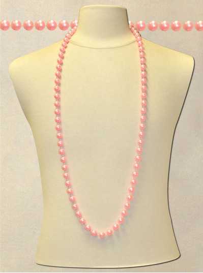 48" Inch 12mm Light Pink Pearl Bead