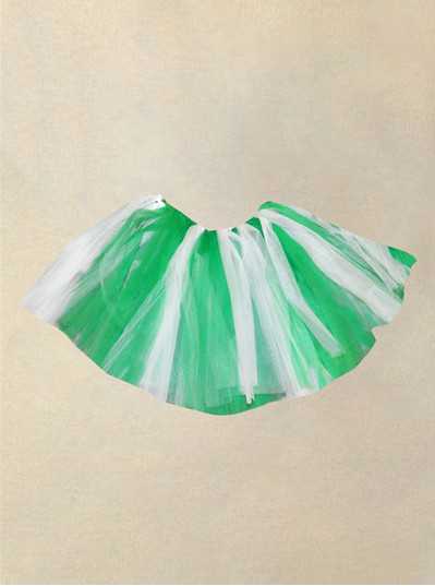 Green & White TuTu Large/X-Large Size 17" - 34" waist and 15" long