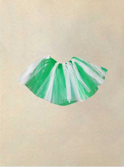 Green & White TuTu Small/Medium Size 13" - 26" waist and 15" long