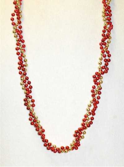 39" Twist Beads Red & Gold