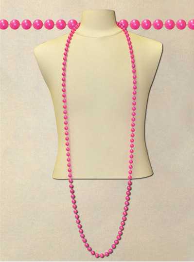 72" Inch 12mm Hot Pink Pearl Bead