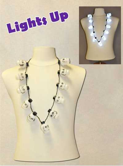  Necklace with 11 Blinking Skulls