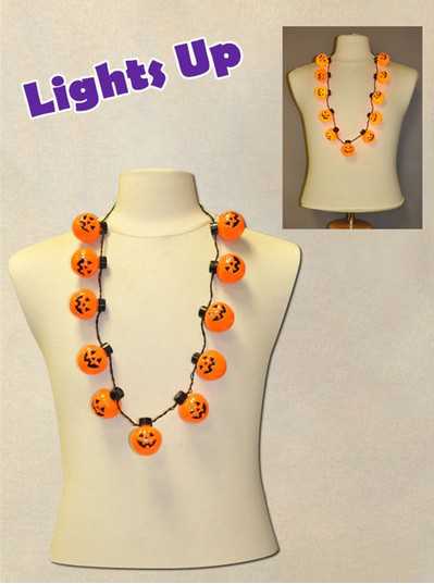  Necklace with 11 Blinking Pumpkins
