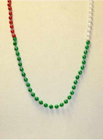 48" 12mm Round Metallic Red, White & Green Section