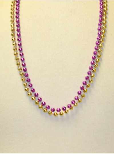 48" 10mm Round Metallic Purple and Gold - DOZEN - 