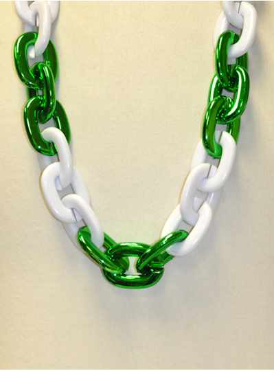 36" Jumbo Link Chain Green & White - 6 Pieces