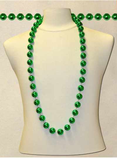 48" 22mm Round Metallic Green - Dozen- 12 Necklace