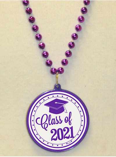 2021 Graduation Beads Graduation Decals in Purple 
