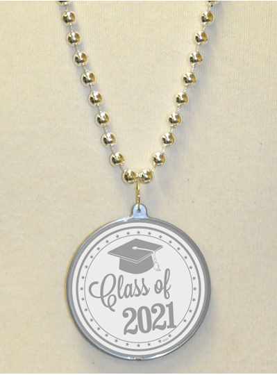 2021 Graduation Beads Graduation Decals in Silver 