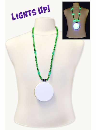 33" Green Blinky Bead with 6  Flashing Lights - EA