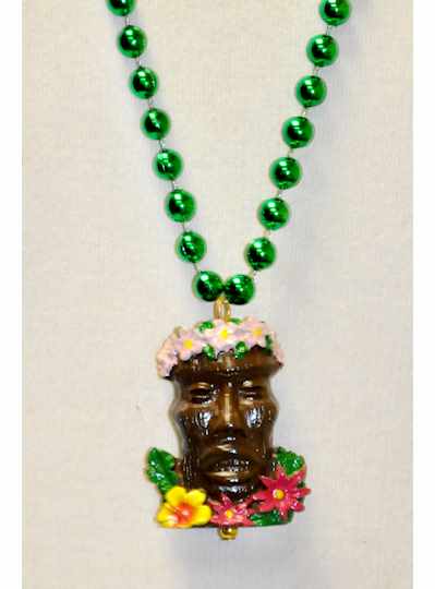 Tropical & Luau Tiki Man 33" 7MM Green Bead