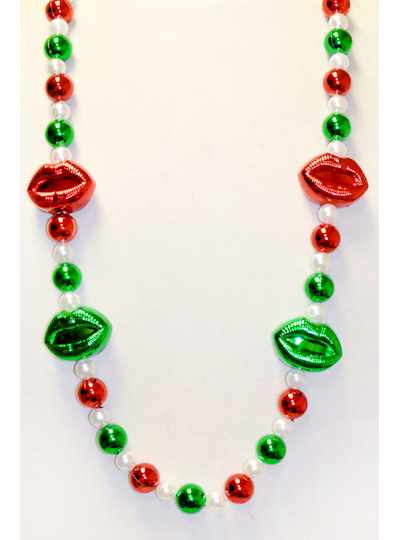 Italian Themed 2 Red & 2 Green Lips With Pearls 41