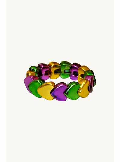 Heart Theme Bracelets Purple, Green & Gold - Copy