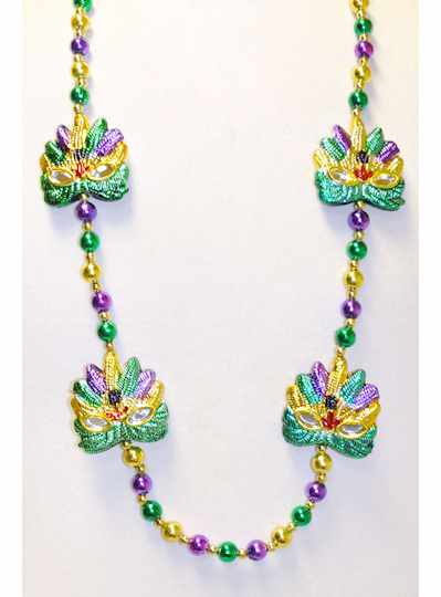 Mardi Gras Themed Purple, Green and Gold Mask Bead