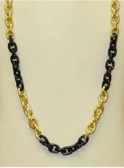 42" Chain Black & Gold