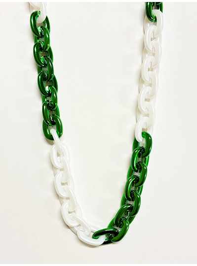 42" Chain Green & White