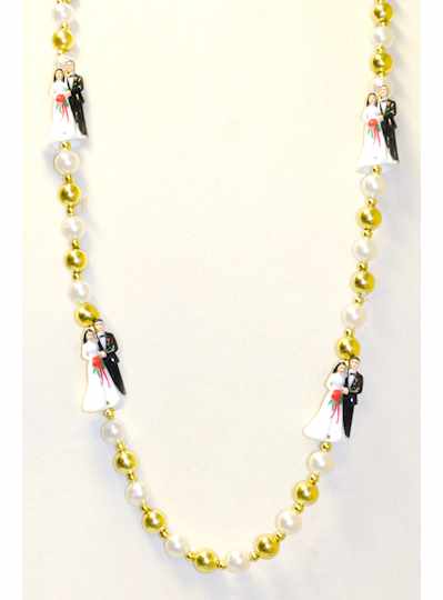 Wedding Beads Bride & Groom White in Gold - Copy