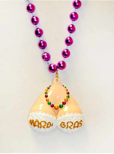 Kitsch and Rave - Lace Mardi Gras Bra Purple Beads