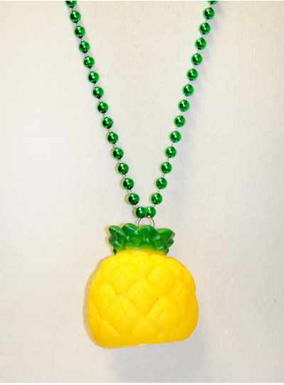 Pineapple on Metallic Green Bead