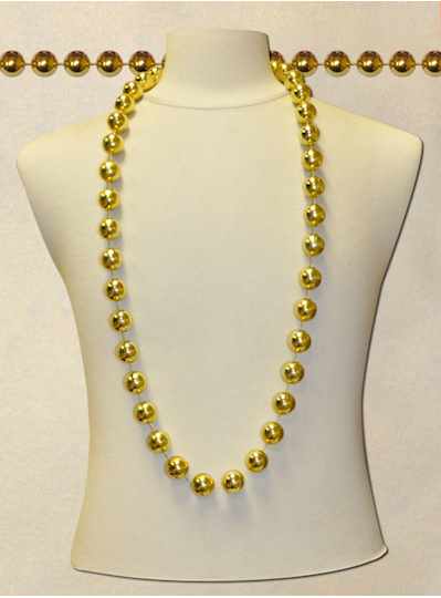 48" 22mm Round Metallic Gold Throw Beads - Case