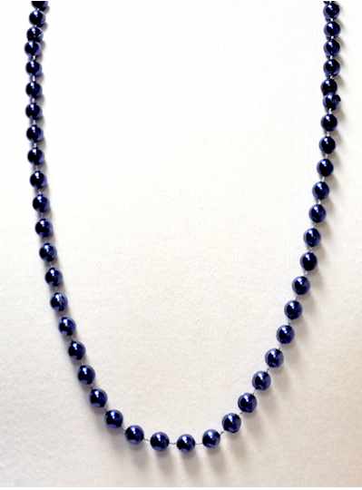 36" 10mm Round Metallic Navy Blue Throw Beads - DO