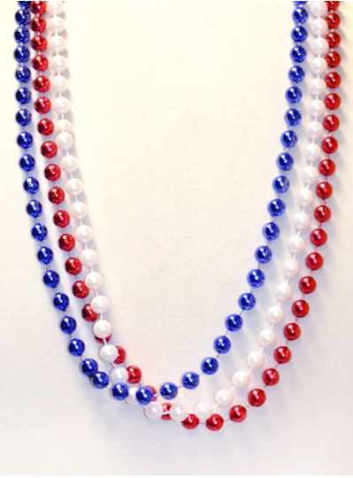 36" 10mm Round Metallic Red White and Blue Throw B