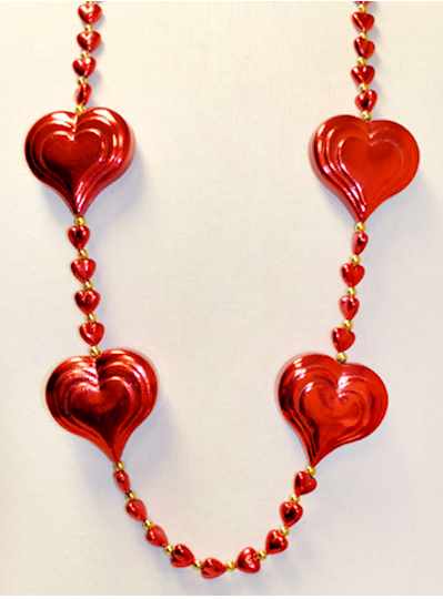 42" Four Red Hearts with Gold Spacers - 3 Piece