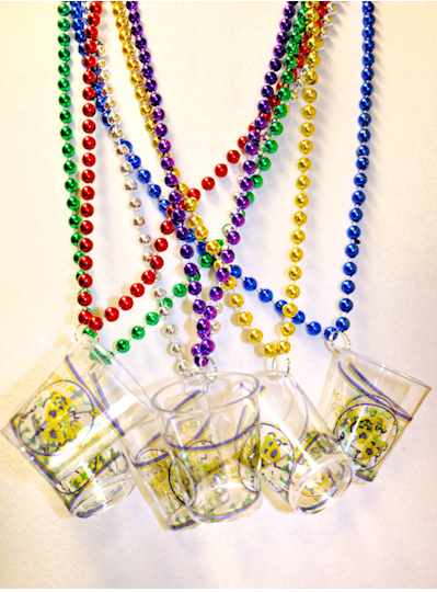 33" 7MM Assorted Metallic Beads with Shot Glass Ma