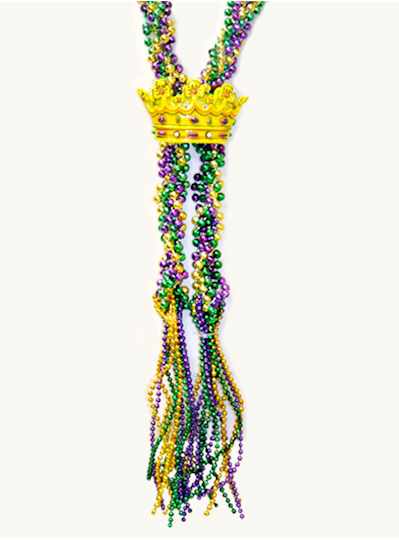 Kings Crown Braided Bead Mardi Gras
