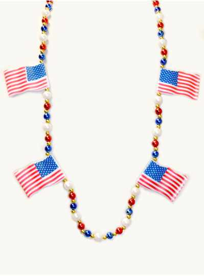 42" American 4 Flag Bead Patriotic -3 Piece