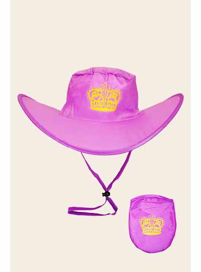 Purple Foldable Hat/Yellow Crown Imprint Mardi Gra