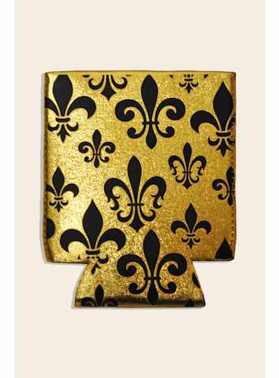 Fun Accessories - Gold W/ Black Fleur de Lis Can H